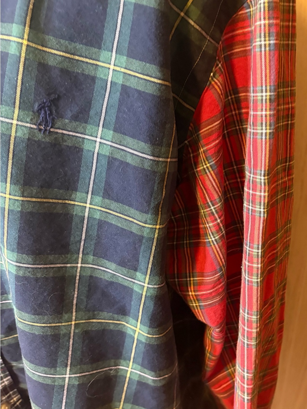 Men’s 2X Ralph Lauren Plaid Colorblock Long Sleeve Button Down Short - Picture 3 of 11